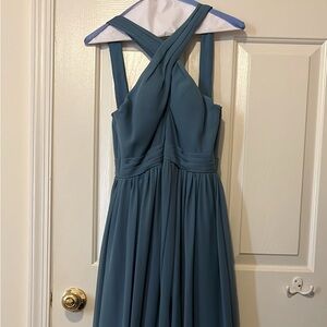 Azazie blue bridesmaid dress